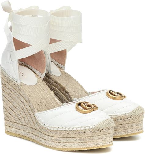 leather platform espadrille gucci|gucci espadrille flats.